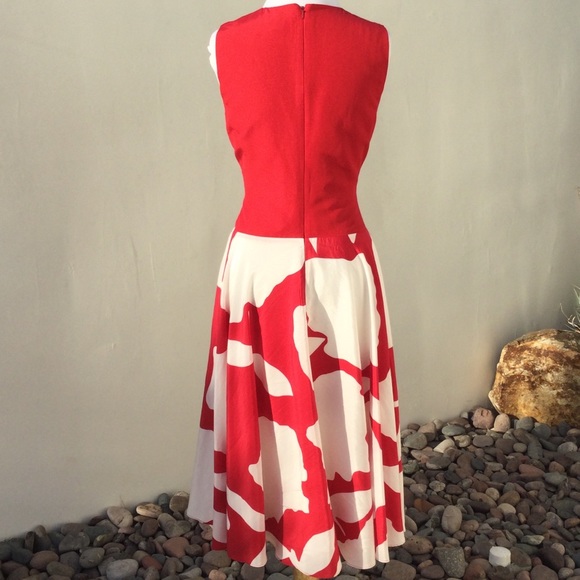 J. Peterman Italian Red Floral Silk Dress - Picture 3 of 3